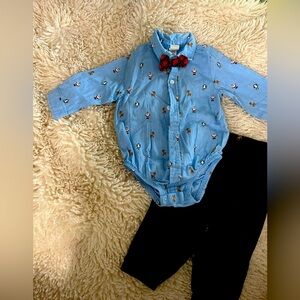 Little Me Jolly Woven Pant Set. Size 12m.